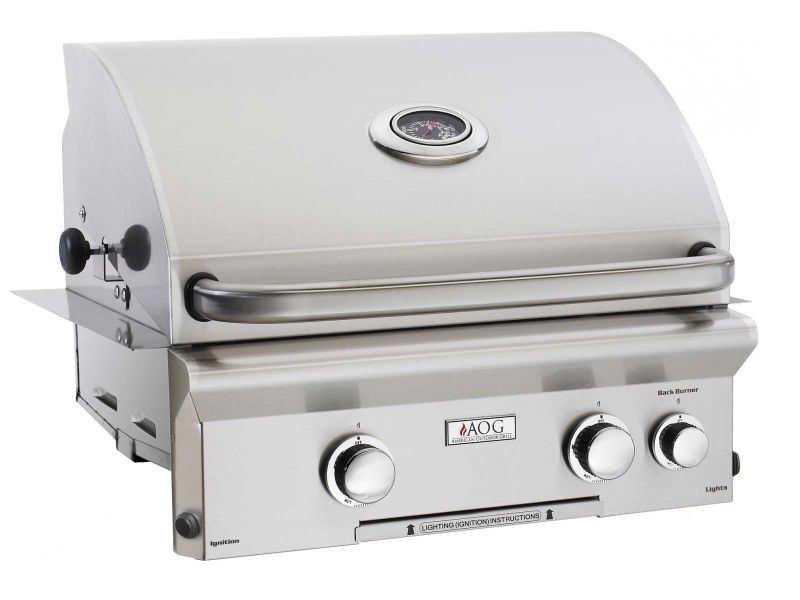 American Outdoor Grill L-Series 24-Inch 2-Burner Built-In Natural Gas Grill With Rotisserie - 24NBL