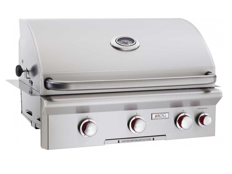 American Outdoor Grill T-Series 30-Inch 3-Burner Built-In Natural Gas Grill With Rotisserie - 30NBT