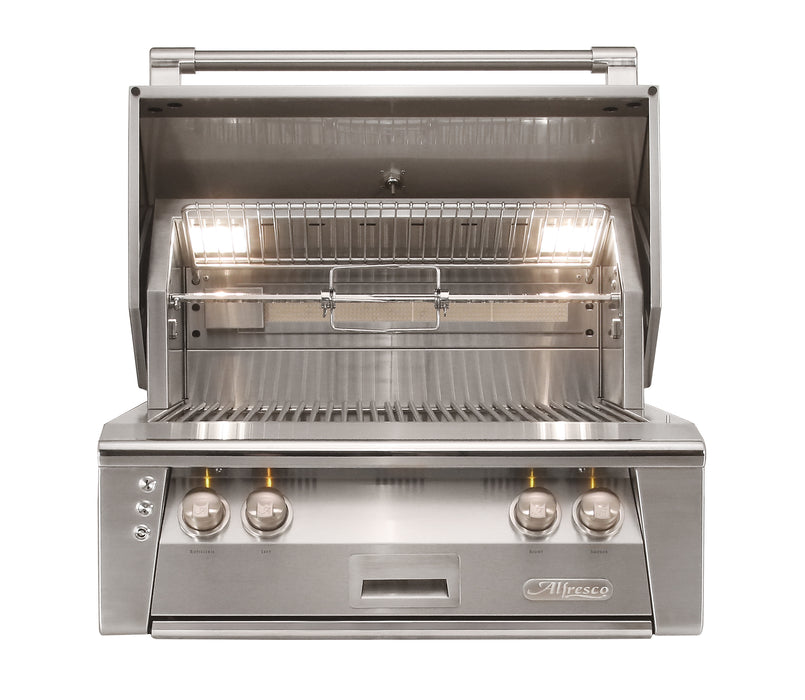 Alfresco ALXE 30-Inch Built-In Gas Grill with Sear Zone And Rotisserie - ALXE-30SZ