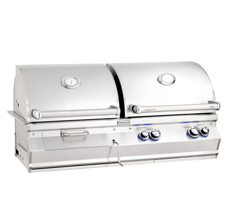 Fire Magic Aurora A830I 46-Inch Built-In Natural Gas & Charcoal Combo Grill With Rotisserie And Analog Thermometer - A830I-8EA-CB