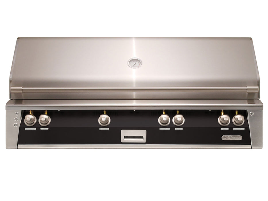 Alfresco ALXE 56-Inch Built-In All Grill With Sear Zone And Rotisserie in Jet Black Matte- ALXE-56BFG-SM9005