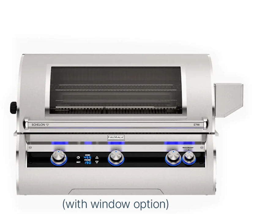 Fire Magic Echelon Diamond E790i 36-Inch Built-In Natural Gas Grill w/ Rotisserie, Magic Window & Digital Thermometer - E790I-9E1-W