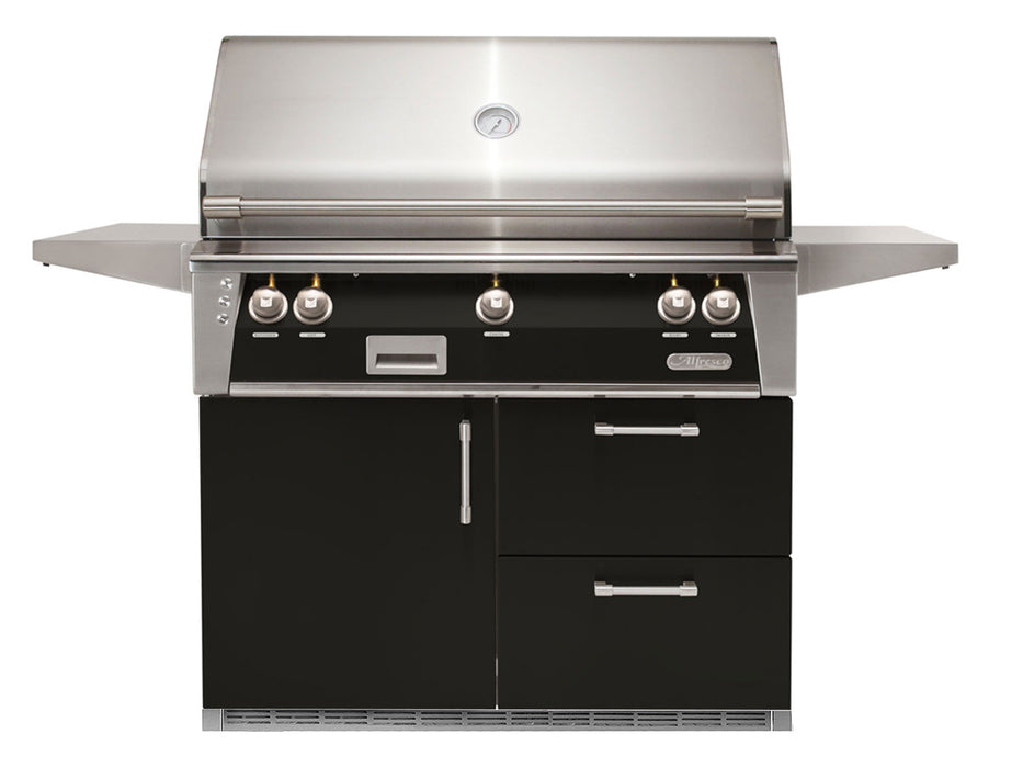 Alfresco ALXE 42-IncAlfresco ALXE 42-Inch Freestanding Grill On Refrigerated Cart With Sear Zone And Rotisserie in Jet Black Gloss - ALXE-42SZRFG-S9005