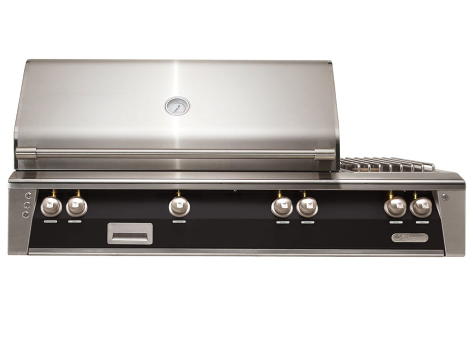 Alfresco ALXE 56-Inch Built-In Grill With Rotisserie And Side Burner in Jet Black Gloss - ALXE - S9005