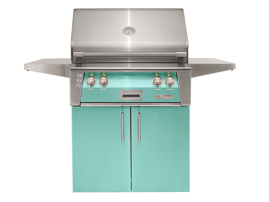 Alfresco ALXE 30-Inch Freestanding Grill With Rotisserie in Light Green- ALXE-30C-S6027