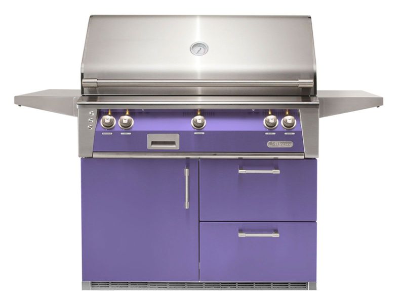 Alfresco ALXE 42-IncAlfresco ALXE 42-Inch Freestanding Grill On Refrigerated Cart With Sear Zone And Rotisserie in Lilac Blue - ALXE-42SZRFG-S4005