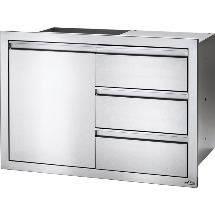 Napoleon 36 Inch Single Door & Triple Drawer - BI-3624-1D3DR