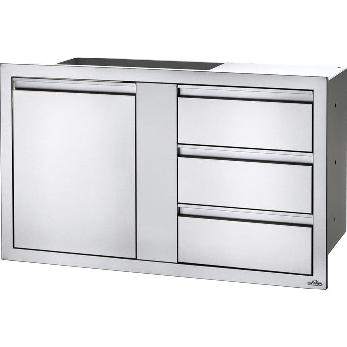 Napoleon 42 Inch Single Door & Triple Drawer - BI-4224-1D3DR