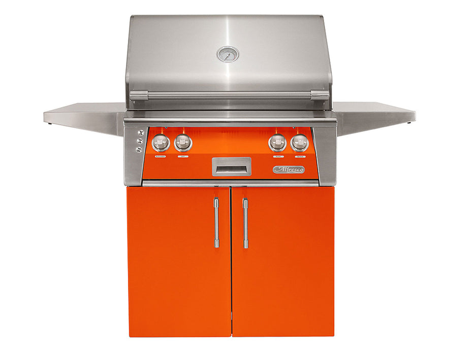 Alfresco ALXE 30-Inch Freestanding Grill With Rotisserie in Luminous Orange- ALXE-30C-S2005