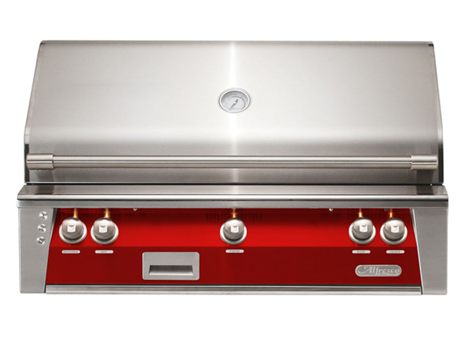 Alfresco ALXE 42-Inch Built-In Grill With Rotisserie in Carmine Red - ALXE-42-S3002