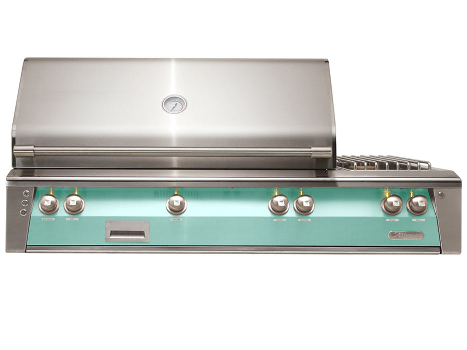 Alfresco ALXE 56-Inch Built-In Grill With Rotisserie And Side Burner in Light Green - ALXE - S6027