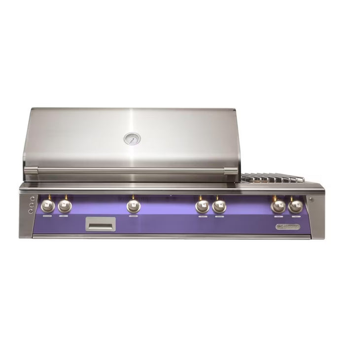 Alfresco ALXE 56-Inch Built-In Deluxe Grill With Sear Zone, Rotisserie, And Side Burner in Blue Lilac- ALXE-56SZ-S4005