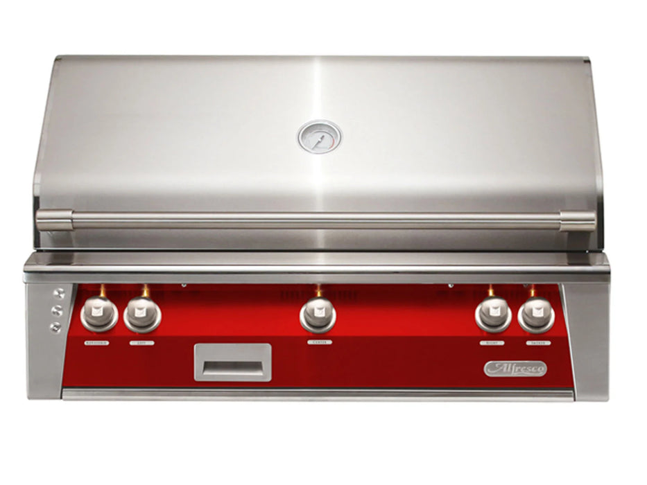 Alfresco ALXE 42-Inch Built-In Grill With Sear Zone And Rotisserie in Carmine Red - ALXE- 42SZ- S3002