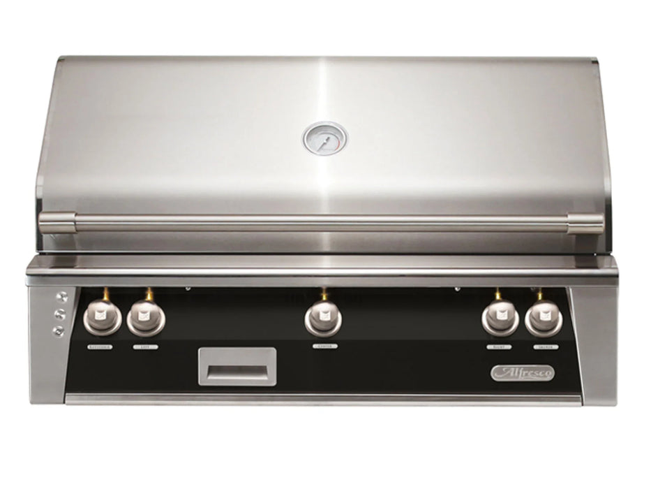 Alfresco ALXE 42-Inch Built-In Grill With Sear Zone And Rotisserie in Jet Black Matte - ALXE- 42SZ- SM9005