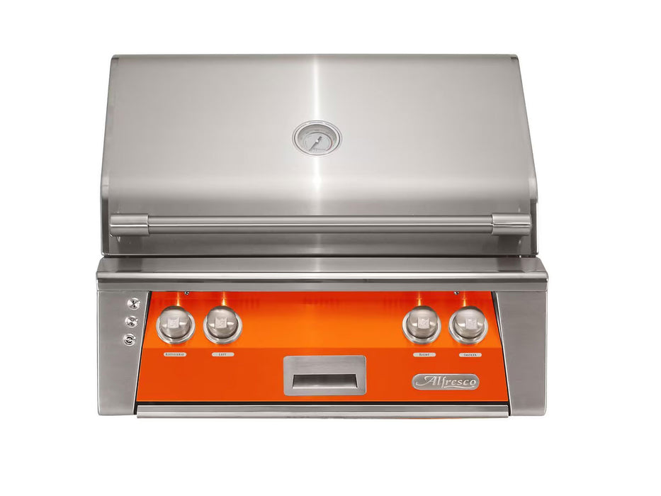 Alfresco ALXE 30-Inch Built-In Grill With Sear Zone And Rotisserie in Luminous Orange - ALXE-30SZ -S2005