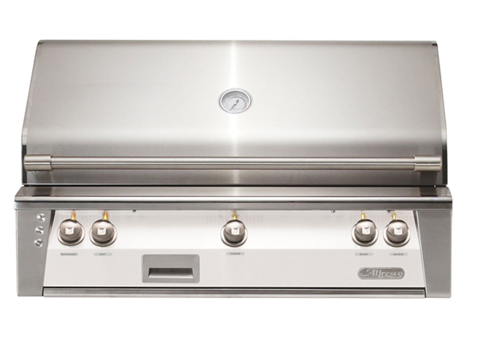 Alfresco ALXE 42-Inch Built-In Grill With Sear Zone And Rotisserie in Signal White Gloss - ALXE- 42SZ- S9003