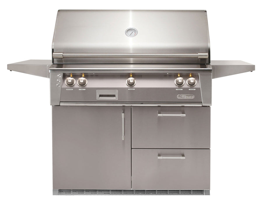 Alfresco ALXE 42-Inch Freestanding Grill On Refrigerated Cart With Rotisserie in Signal Grey - ALXE-42RFG-S7004