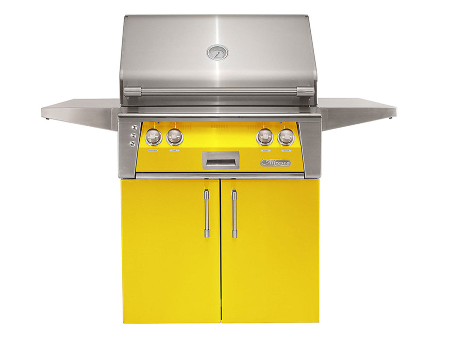 Alfresco ALXE 30-Inch Freestanding Grill With Rotisserie in Traffic Yellow- ALXE-30C-S1023