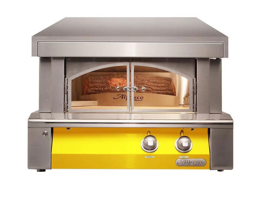 Alfresco 30-Inch Countertop Outdoor Pizza Oven Plus in Traffic Yellow - AXE-PZA-S1023