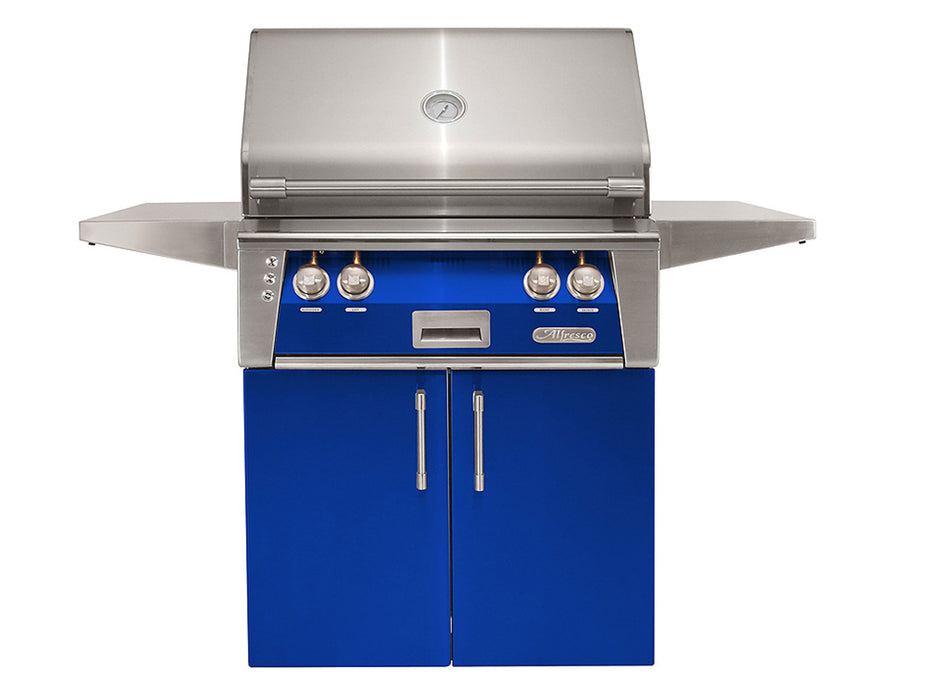 Alfresco ALXE 30-Inch Freestanding Grill With Rotisserie in Ultramarine Blue - ALXE-30C-S5002