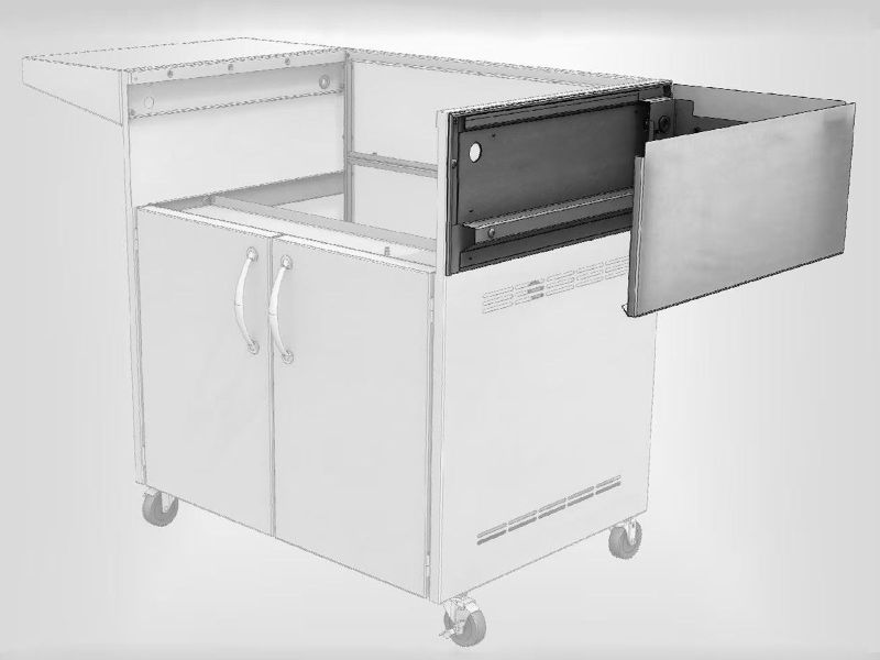 Artisan Grill Cart Shelf Mount For Double Side Burners - ARTPC-SB2M