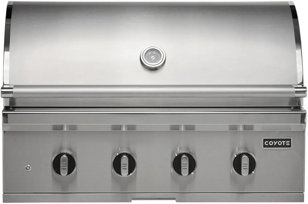 Coyote CL-Series 36-in 4-Burner Built-In Grill w/ Lift-Assist Hood & Safety Valve
