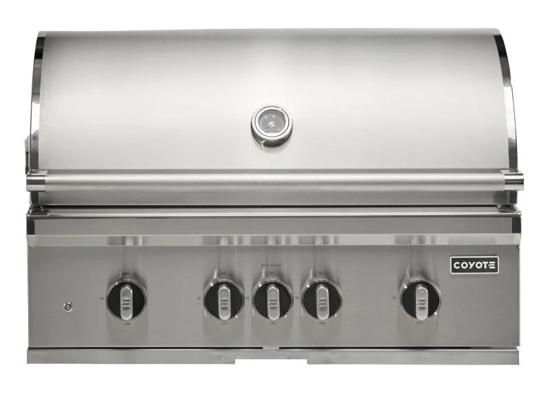 Coyote SL-Series 36-in 4-Burner Built-In Natural Gas Grill w/ Sear Burner, Rotisserie, & Safety Valve - C3SL36