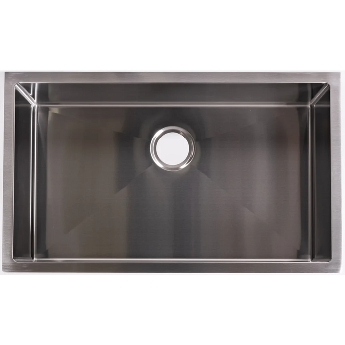 Cameo 32" Single Bowl Undermount Square Sink, Stainless Steel - CDS-S32