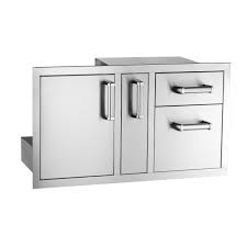 Fire Magic Premium Flush 36-Inch Access Door With Platter Storage And Double Drawer With Soft Close - 53816SC