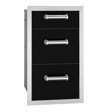 Fire Magic Echelon Flush 14-Inch Black Triple Access Drawer With Soft Close - 53803BSC