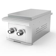 Wildfire Ranch Pro 14-in 304 SS Propane Double Side Burner - WFDBLSBRN-SS