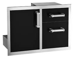 Fire Magic Echelon Flush 30-Inch Black Access Door & Double Drawer Combo With Soft Close - 53810BSC