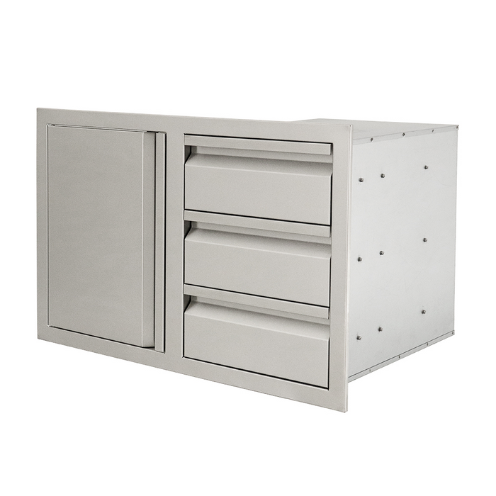 RCS Valiant Triple Drawers w/ Soft Close Left Hinge Single Door - VDC2SCL