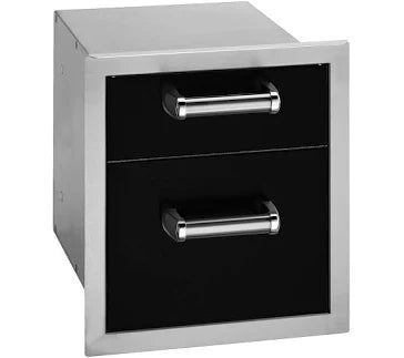 Fire Magic Echelon Flush 14-Inch Black Double Access Drawer With Soft Close - 53802BSC