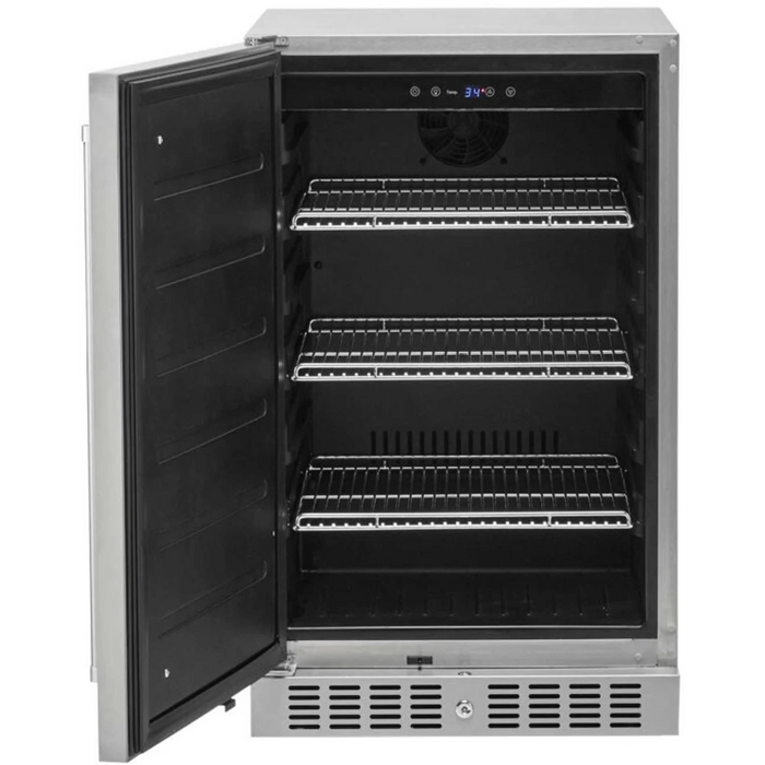 Coyote 21 Inch 4.1 Cu. Ft. Outdoor Rated Left Hinge Built-In Refrigerator - C121R-S-L
