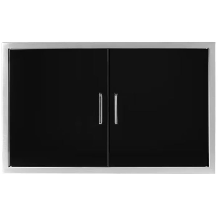 Wildfire 38 X 21 Black 304 SS Double Access Door - WFDDR3821-BSS