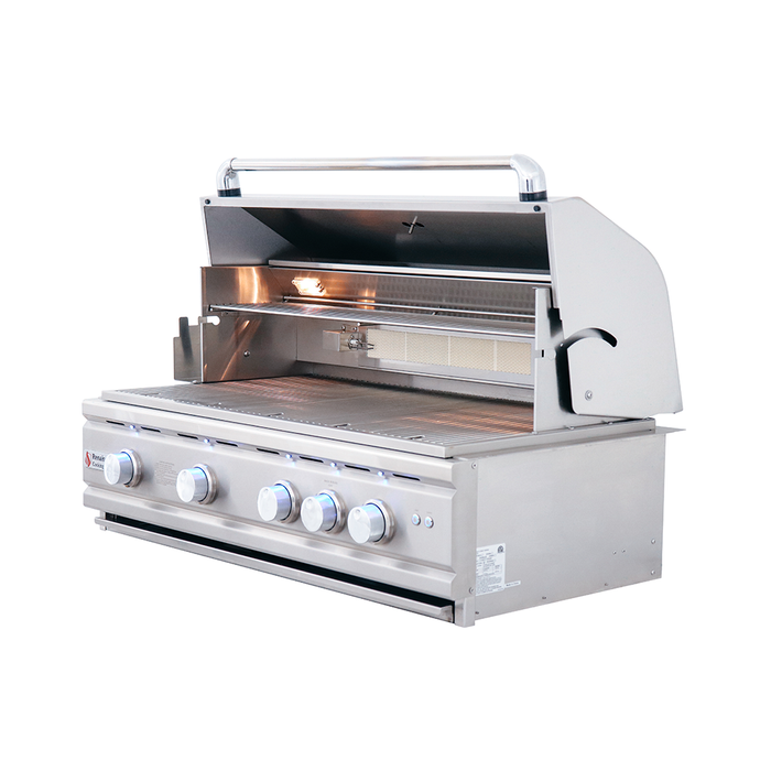 RCS Cutlass Pro 38 Inch Built-In Gas Grill w/ Ceramic Briquette Tray Flame Tamers - RON38B