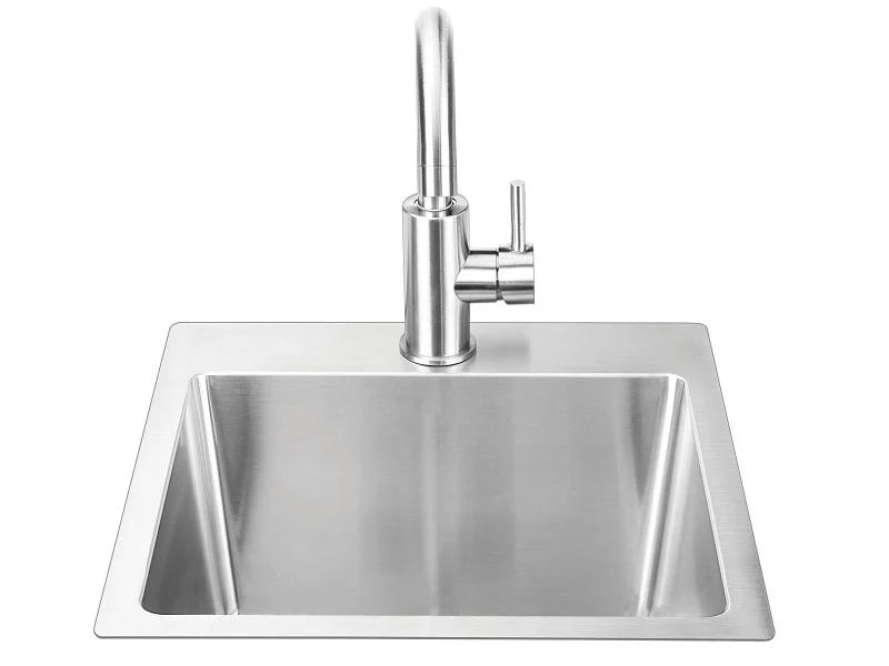 Bull 15-Inch Stainless Steel Dual Mount Sink with Faucet - 12516