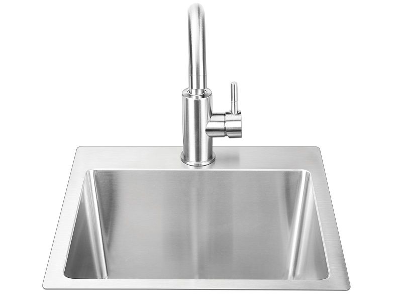 Bull 18-Inch Stainless Steel Dual Mount Sink with Faucet - 12515