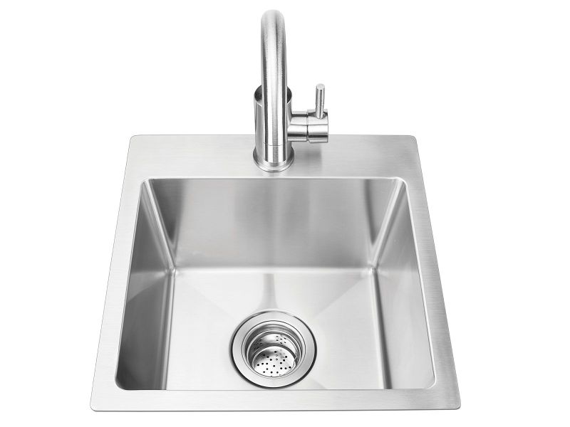 Bull 15-Inch Stainless Steel Dual Mount Sink with Faucet - 12516