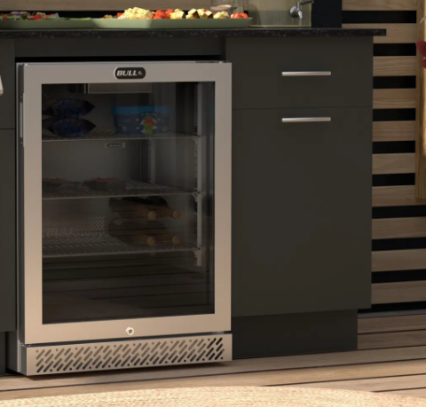 Bull 24-Inch 4.9 Cu. Ft. Premium Outdoor Rated Compact Refrigerator Series II with Glass Door - 13100