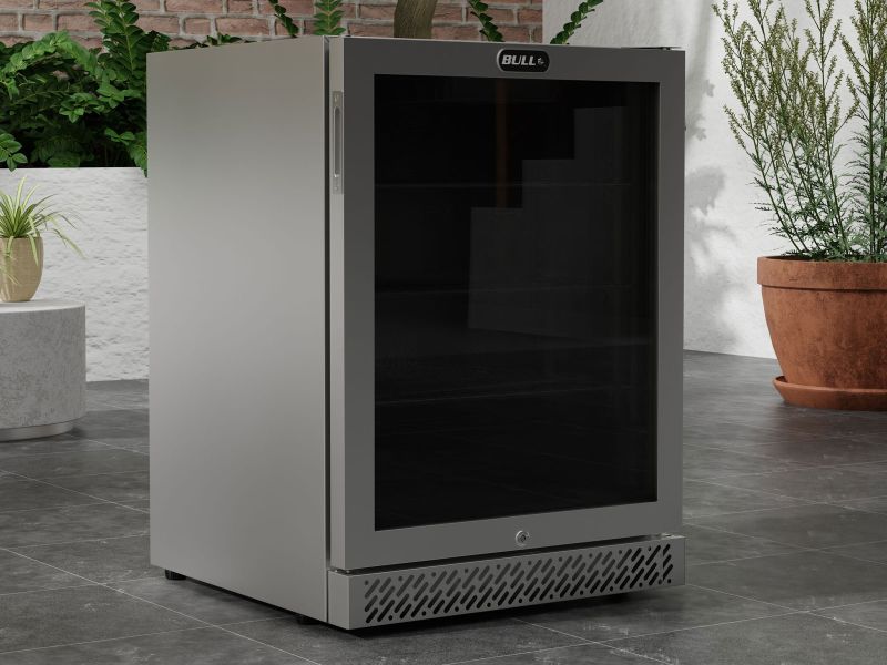 Bull 24-Inch 4.9 Cu. Ft. Premium Outdoor Rated Compact Refrigerator Series II with Glass Door - 13100