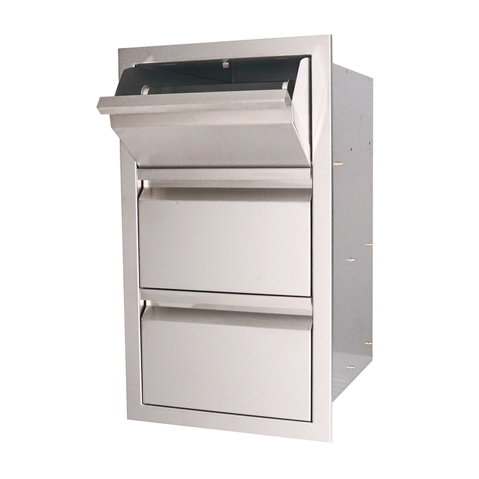 RCS Valiant Series 17-Inch Stainless Steel Double Access Drawer & Paper Towel Dispenser - VTHC1