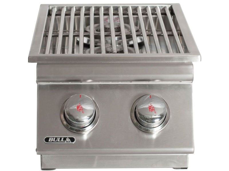 Bull Built-In Gas Double Side Burner W/ Stainless Steel Lid