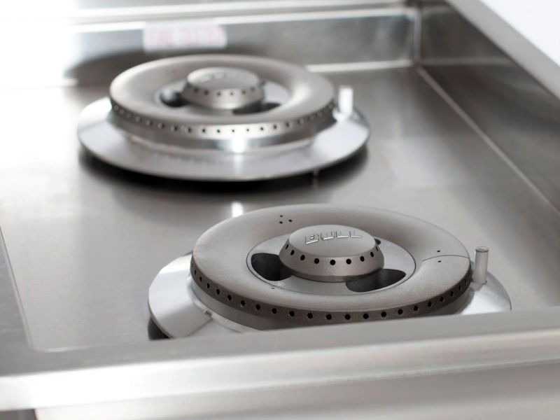 Bull Built-In Gas Double Side Burner W/ Stainless Steel Lid