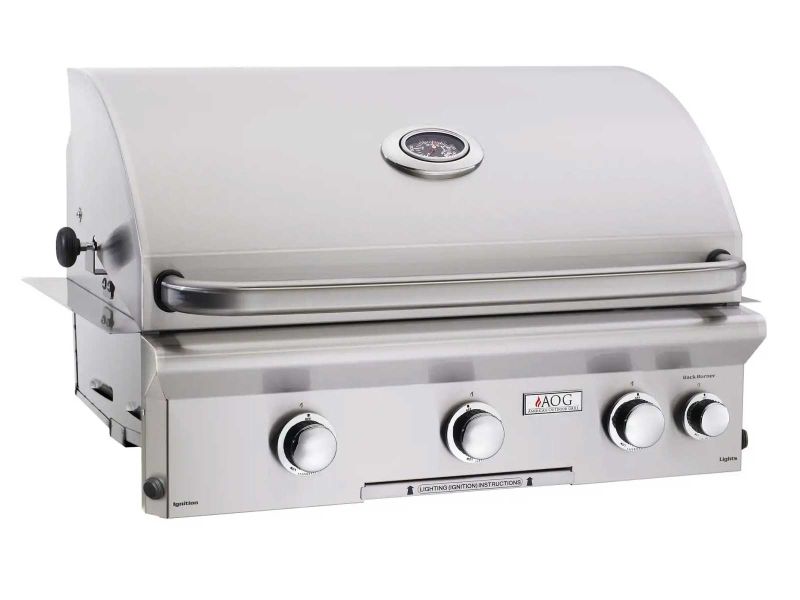 AOG Ready-to-Assemble 6-Foot Outdoor Kitchen BBQ Island Bundle with L-Series 30-Inch Gas Grill