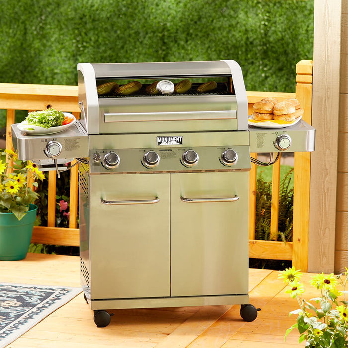 Monument Grills 4 Burner Clearview Stainless Steel Propane Gas Grill - 35633