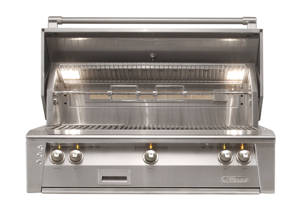 Alfresco ALXE 42-Inch Built-In Gas Grill with Sear Zone and Rotisserie - ALXE-42SZ