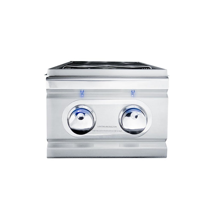 RCS Cutlass EL Series Built-In Double Side Burner, Slide-in W/Blue LED