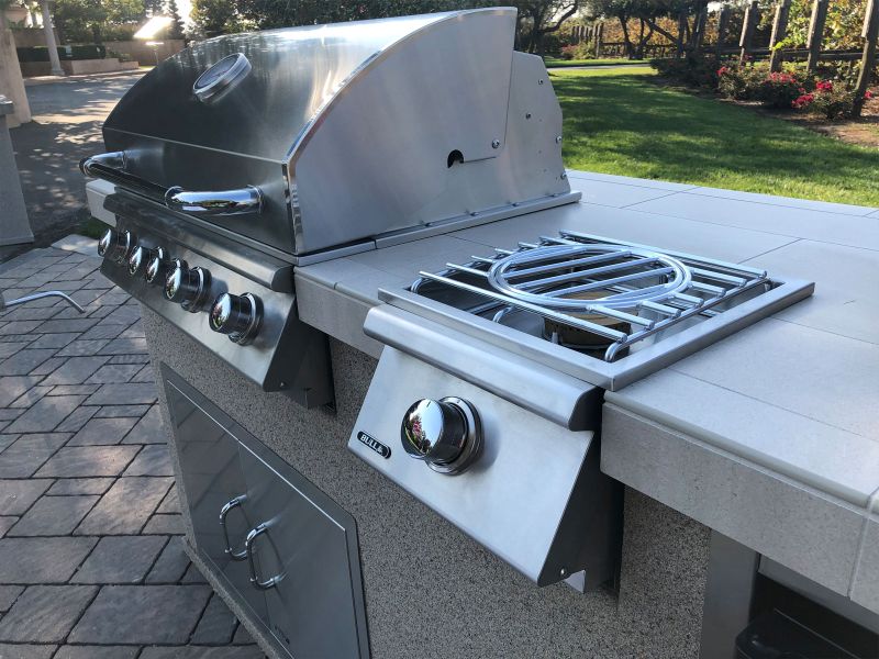 Bull Slide-In Pro Propane Gas Side Burner W/ Stainless Steel Lid